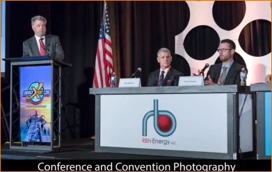 Conference speaker at podium taken by Houston Event Photography